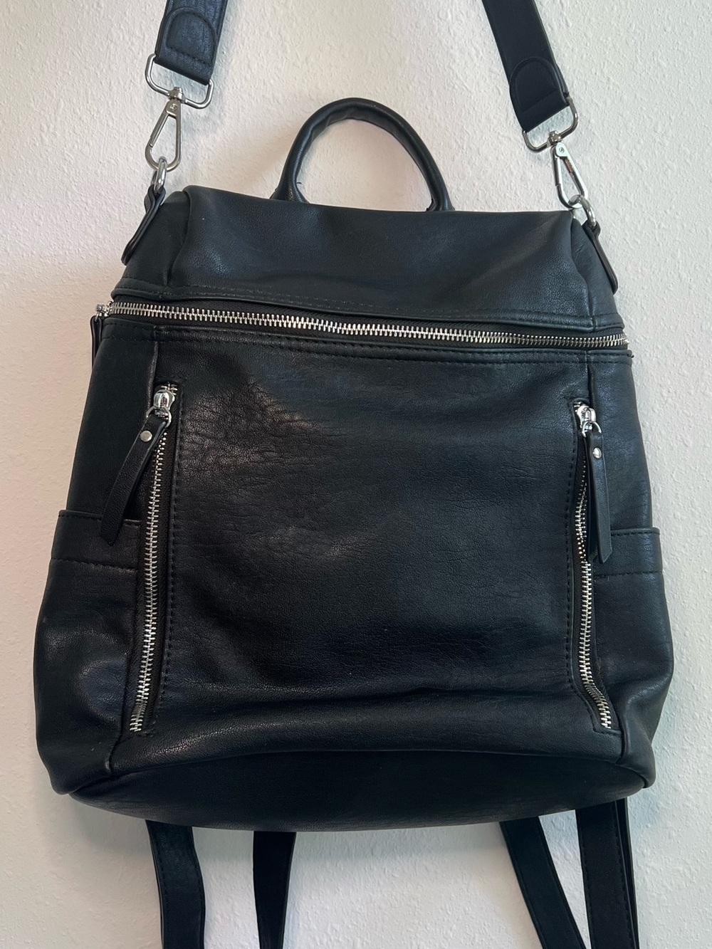 Mystique Faux Leather Convertible Backpack